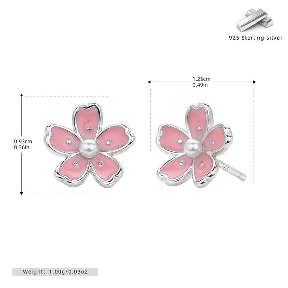 Wholesale S925 Sterling Silver Earrings With Geometric And Flower Patterns Electroplated