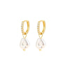 Wholesale S925 Sterling Silver Earrings With Imitation Pearl And Diamond Geometric Style