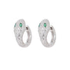 Wholesale S925 Sterling Silver Earrings With Spirit Snake Design Inlaid Zircon And Green Nano Eyes