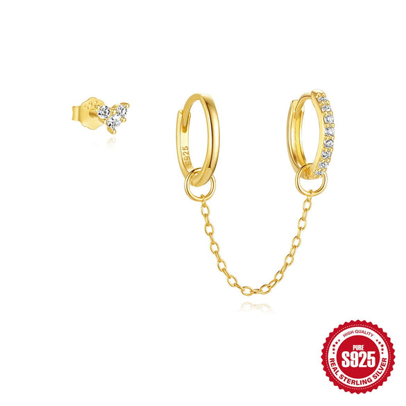 Wholesale S925 Sterling Silver Earrings With Stars And Flower Geometric Pattern Electroplated For Women