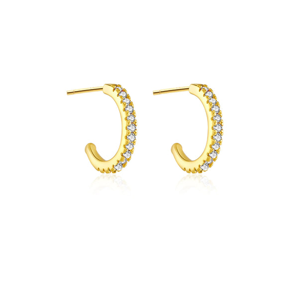 Wholesale S925 Sterling Silver Earrings With Zirconium And Geometric Design Platinum Or 18K Gold Electroplated For Women And Unisex