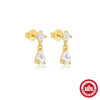 Wholesale S925 Sterling Silver Eggshaped Geometric Drop Earrings With Electroplating Treatment