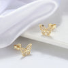 Wholesale S925 Sterling Silver Electroplated Butterfly Insect Style Earrings