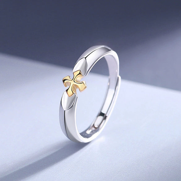 Wholesale S925 Sterling Silver Electroplated Crown Pattern Couple Rings