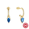 Wholesale S925 Sterling Silver Elegant C Shaped Diamond Earring Ring Drops Unisex Fashion Geometric Earrings