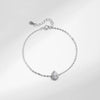 Wholesale S925 Sterling Silver Elegant Drop Shaped Zircon Rhinestone Inlaid Women's Bracelet