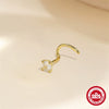 Wholesale S925 Sterling Silver Elegant Fashion Love Geometric Heart Earrings And Nose Ring With Zirconia Design Piercing Jewelry