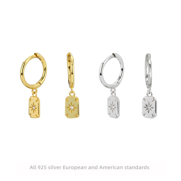 Wholesale S925 Sterling Silver Elegant Microinlaid Star Earrings For Women