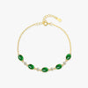 Wholesale S925 Sterling Silver Emerald Green Sugar Tower Bracelet For Women Electroplated Retro Style