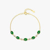 Wholesale S925 Sterling Silver Emerald Green Sugar Tower Bracelet For Women Electroplated Retro Style