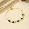 Wholesale S925 Sterling Silver Emerald Green Sugar Tower Bracelet For Women Electroplated Retro Style