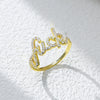 Wholesale S925 Sterling Silver English Letter Micropaved Zircon Ring For Women