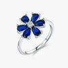 Wholesale S925 Sterling Silver Exaggerated Flower Drop Geometric Patterned Diamond Inlaid Ring For Women