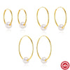 Wholesale S925 Sterling Silver Exaggerated Pearl Earrings With Electroplating Treatment