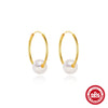 Wholesale S925 Sterling Silver Exaggerated Pearl Earrings With Electroplating Treatment