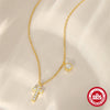 Wholesale S925 Sterling Silver Exquisite Flower Cross With Diamond Elements High Design Sense Women's Clavicle Necklace With O Chain Electroplated