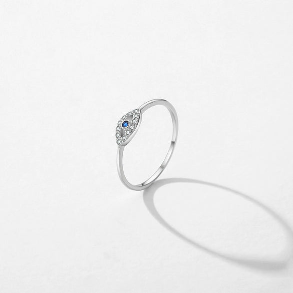 Wholesale S925 Sterling Silver Exquisite Microinlaid Devil's Eye Ring For Women In Fashionable Sexy Style With Overlapped Fine Ring
