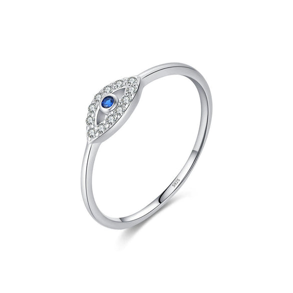Wholesale S925 Sterling Silver Exquisite Microinlaid Devil's Eye Ring For Women In Fashionable Sexy Style With Overlapped Fine Ring