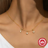 Wholesale S925 Sterling Silver Exquisite Star Moon Minimalist Geometric Ochain Clavicle Necklace With Diamondinlaid Pullout Adjusting And Electroplating Treatment