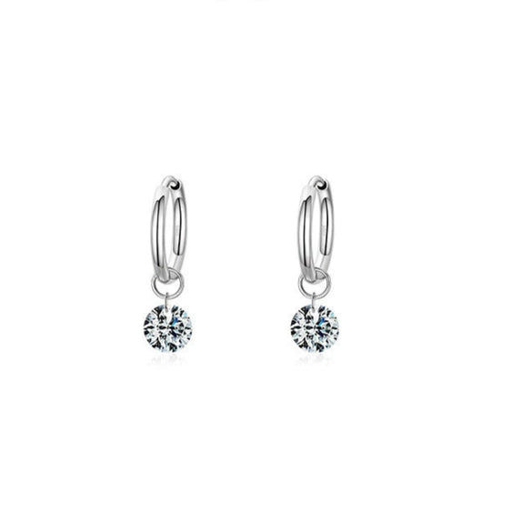 Wholesale S925 Sterling Silver Exquisite Women's Earrings With Glossy Imitation Diamond Zircon And Geometric Design By Seiko