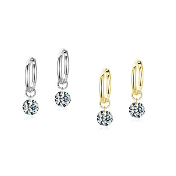 Wholesale S925 Sterling Silver Exquisite Women's Earrings With Glossy Imitation Diamond Zircon And Geometric Design By Seiko