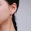 Wholesale S925 Sterling Silver Exquisite Women's Earrings With Glossy Imitation Diamond Zircon And Geometric Design By Seiko