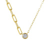 Wholesale S925 Sterling Silver Fashion Asymmetric Single Zircon Women's Collarbone Necklace With Geometric Design And Electroplating