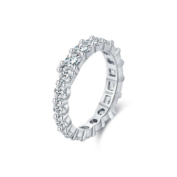 Wholesale S925 Sterling Silver Fashion Commuter Ring Bracelet For Women With Geometric Shape And Set With Diamonds