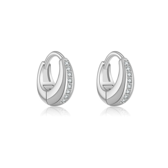 Wholesale S925 Sterling Silver Fashion Female Earrings With Geometric Design And Electroplated Finish