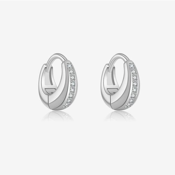 Wholesale S925 Sterling Silver Fashion Female Earrings With Geometric Design And Electroplated Finish
