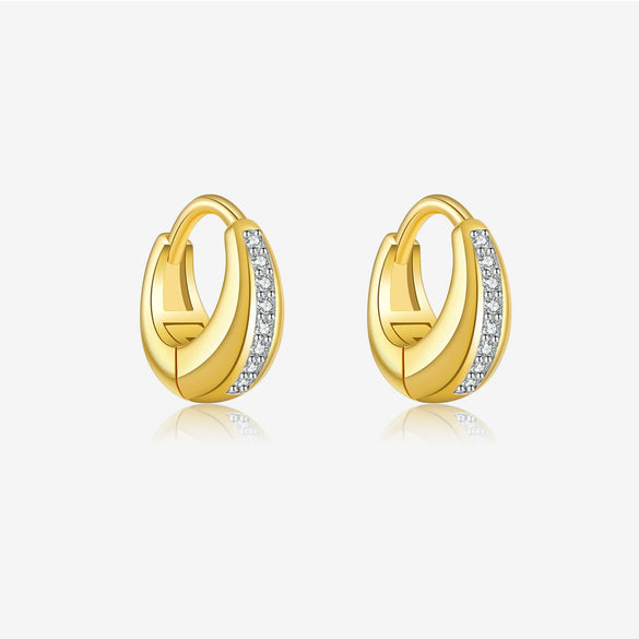 Wholesale S925 Sterling Silver Fashion Female Earrings With Geometric Design And Electroplated Finish