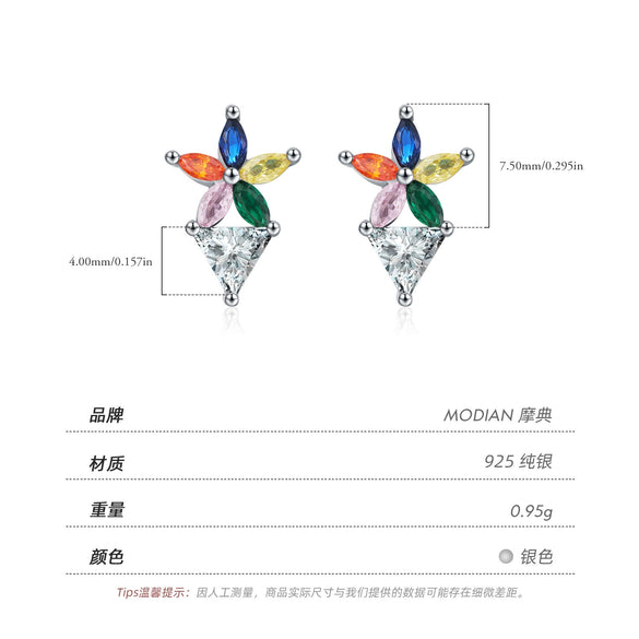 Wholesale S925 Sterling Silver Fashion Flower Earrings With Diamond For Women