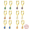 Wholesale S925 Sterling Silver Fashion Geometric Drop Shaped Zircon Inlaid Earrings For Women