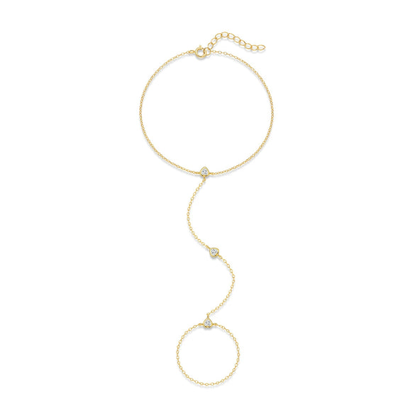 Wholesale S925 Sterling Silver Fashion Heart Pendant Ring Bracelet With Real Gold Plating And Electroplating For Women Geometric Pattern