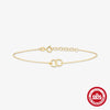 Wholesale S925 Sterling Silver Fashion Joker Double Ring Bracelet With Geometric Design And Electroplating For Women