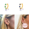 Wholesale S925 Sterling Silver Fashion Light Luxury Round Geometric Earrings With Diamond Ear Buckle