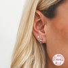 Wholesale S925 Sterling Silver Fashion Light Luxury Round Geometric Earrings With Diamond Ear Buckle