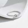 Wholesale S925 Sterling Silver Fashion Luxury Niche Glossy Round Bead Geometric Flash Diamond Ring For Girls