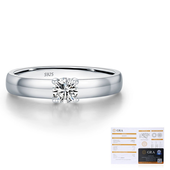 Wholesale S925 Sterling Silver Fashion Ol Single Diamond Ring With Electroplating For Women