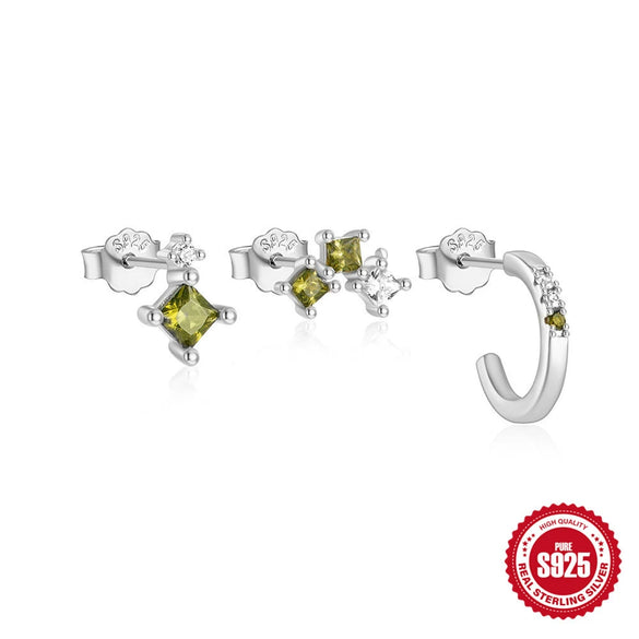 Wholesale S925 Sterling Silver Fashion Petal Water Drop C Shaped Geometric Earrings With Electroplating