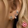 Wholesale S925 Sterling Silver Fashion Petal Water Drop C Shaped Geometric Earrings With Electroplating