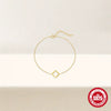 Wholesale S925 Sterling Silver Fashion Simple Hollow Four Leaf Clover Jewelry For Women With Electroplating