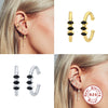 Wholesale S925 Sterling Silver Fashion Simple Horse Eye Non Pierced Ear Clip Earrings With Geometric Pattern And Electroplating Treatment