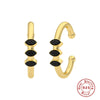 Wholesale S925 Sterling Silver Fashion Simple Horse Eye Non Pierced Ear Clip Earrings With Geometric Pattern And Electroplating Treatment