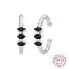 Wholesale S925 Sterling Silver Fashion Simple Horse Eye Non Pierced Ear Clip Earrings With Geometric Pattern And Electroplating Treatment