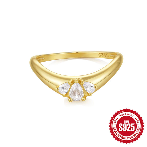 Wholesale S925 Sterling Silver Fashion Simple Opal Double Diamond Pearl Pink Gem Geometric Engagement Wedding Ring For Women