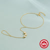 Wholesale S925 Sterling Silver Fashion Simple Temperament Geometric Women's Bracelet With Ring Chain And Zirconia