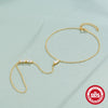 Wholesale S925 Sterling Silver Fashion Simple Temperament Geometric Women's Bracelet With Ring Chain And Zirconia