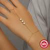 Wholesale S925 Sterling Silver Fashion Simple Temperament Geometric Women's Bracelet With Ring Chain And Zirconia