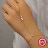 Wholesale S925 Sterling Silver Fashion Simple Temperament Geometric Women's Bracelet With Ring Chain And Zirconia